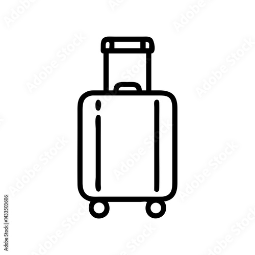Rolling Suitcase with Handle Icon Design