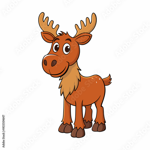 deer, animal, cartoon, reindeer, vector, christmas, illustration, mammal, wild, cute, brown, isolated, antler, white, horn, elk, wildlife, nature, art, moose, animals, stag, winter, drawing, xmas