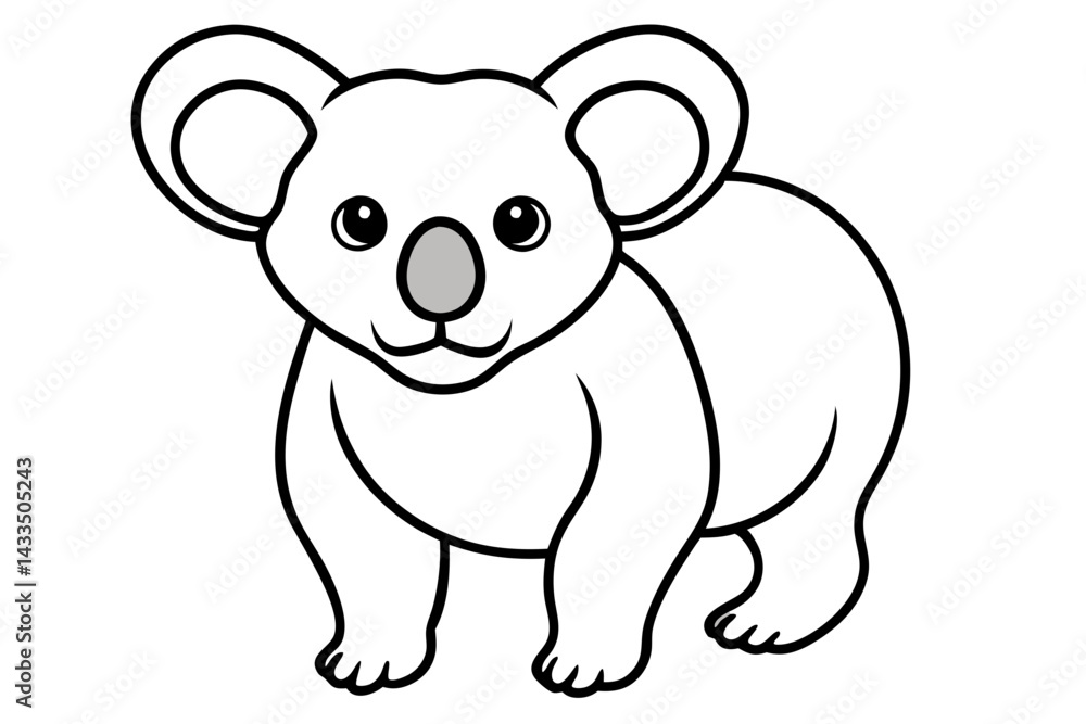 Obraz premium Simple Koala Vector Sketch