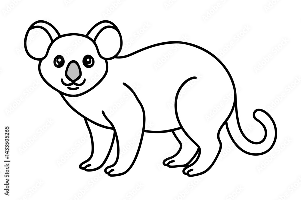Obraz premium Simple Koala Vector Sketch