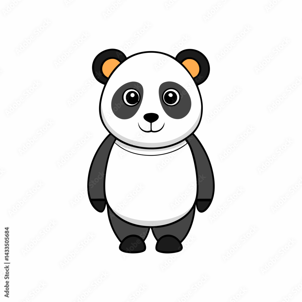 Obraz premium panda, bear, animal, cartoon, vector, illustration, baby, fun, zoo, character, mammal, bamboo, teddy, cute, china, wildlife, funny, animals, art, black, wild, dog, nature, toy, drawing