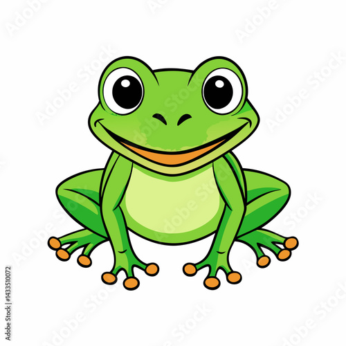green frog isolated on white