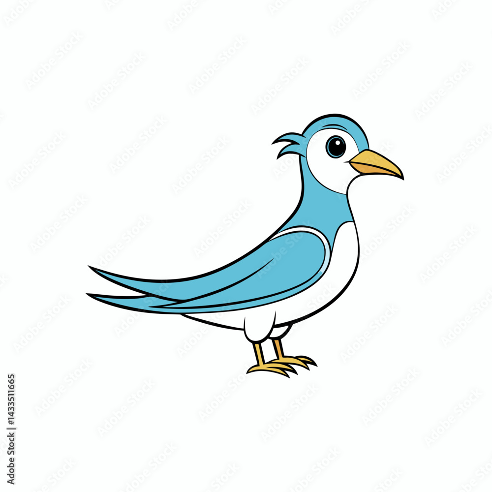 Fototapeta premium blue bird on white background
