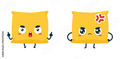 Set Emoticon set of Yellow Pillow