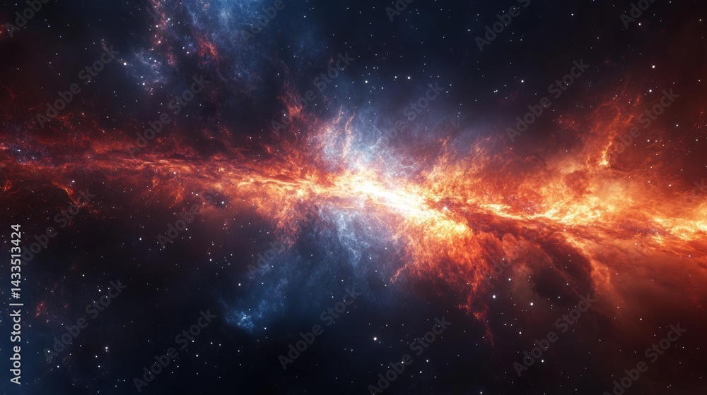 Fototapeta premium Galaxy Cluster Stretching Across Cosmic Infinity UL Fed.jpeg