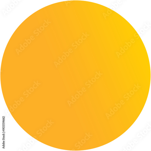 Sun icon, radiant, full golden circle, warm color evokes feelings of sunshine and boundless energy. Minimal style weather graphic.