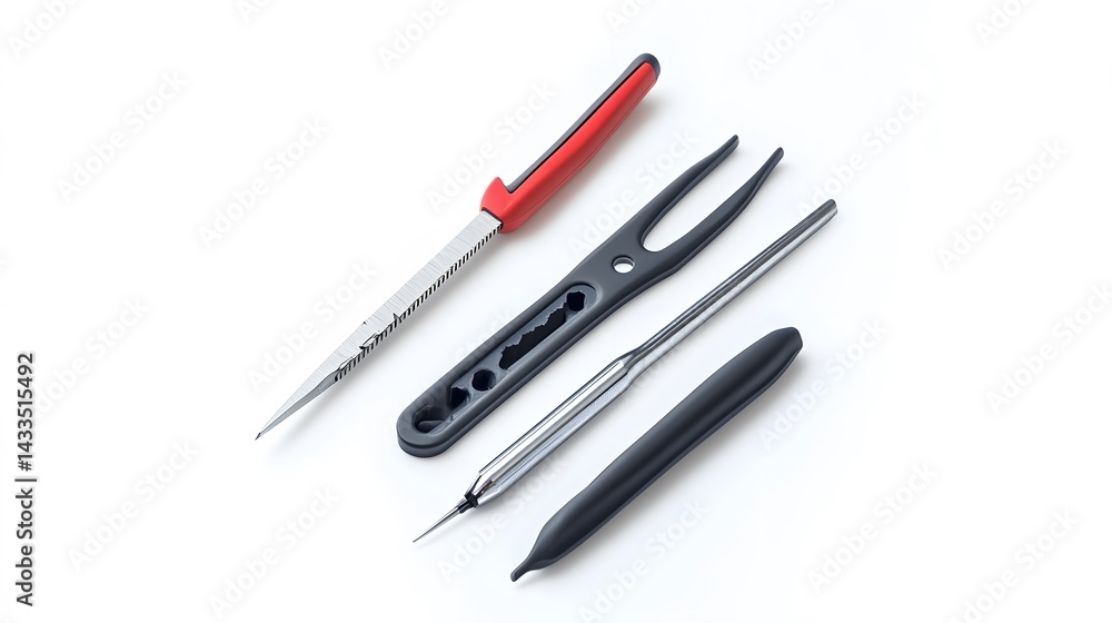 Seafood tools with white background. Seafood tools with white background.