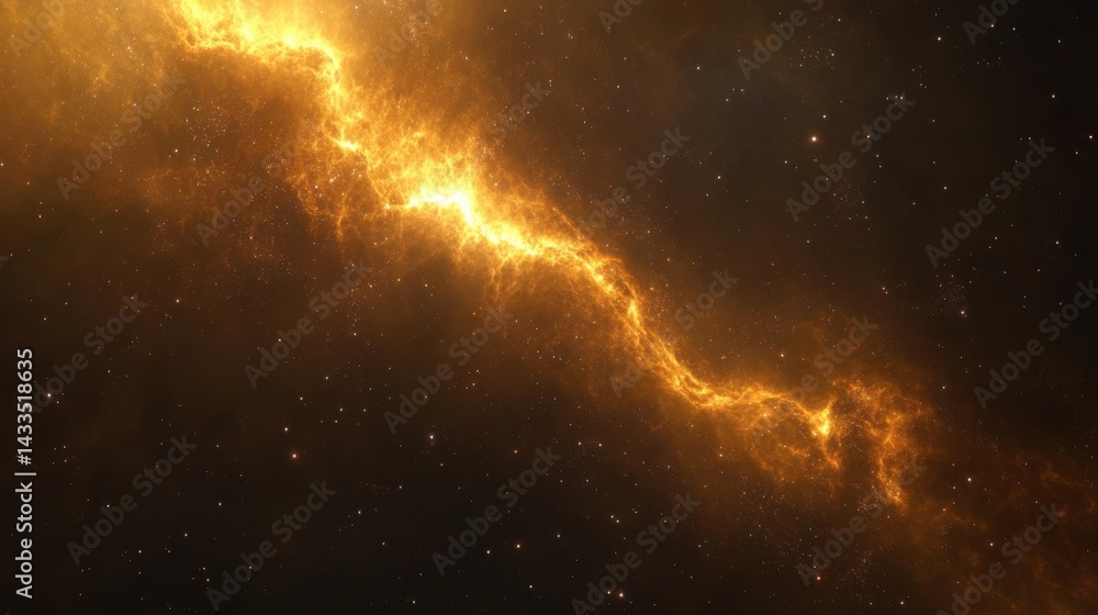 Fototapeta premium Supermassive black hole distorting light in space.