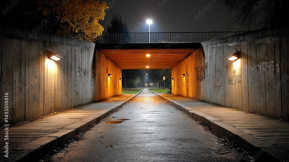 Concrete Tunnel at Night Concrete Tunnel at Night