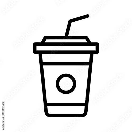 Takeaway Drink with Straw Icon Design