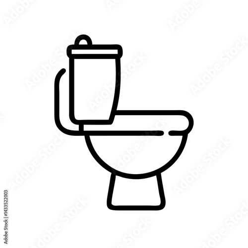 Toilet with Flush Tank Icon Design