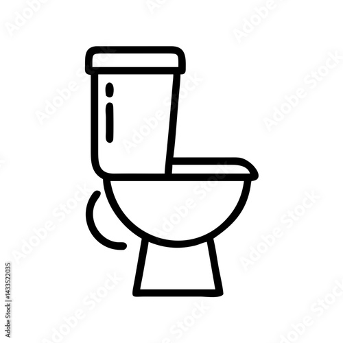 Toilet with Flush Tank Icon Design