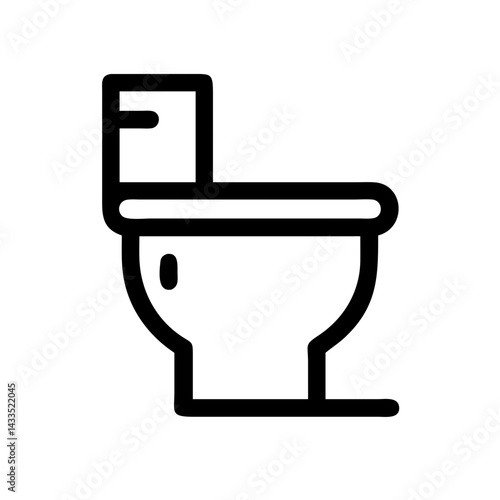 Toilet with Flush Tank Icon Design
