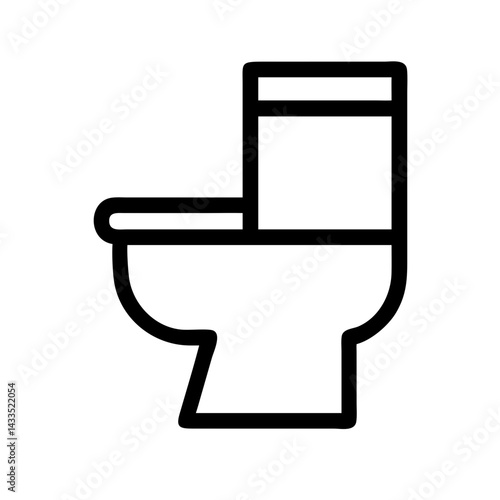 Toilet with Flush Tank Icon Design