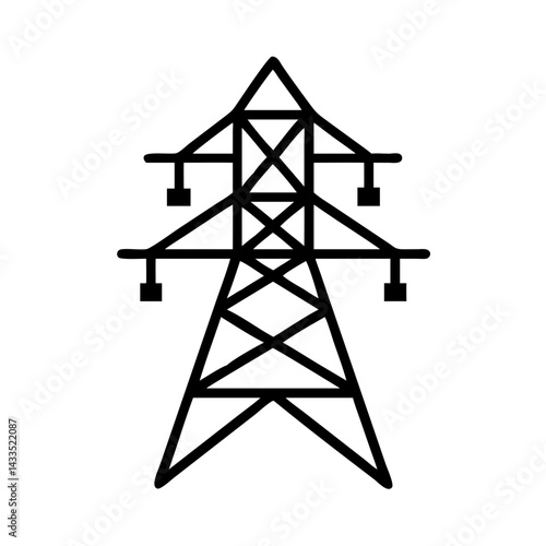 Transmission Power Tower Icon Design