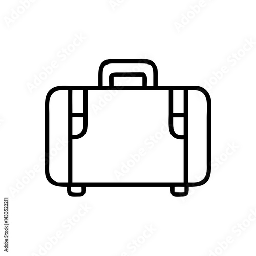 Travel Suitcase with Handle Icon Design