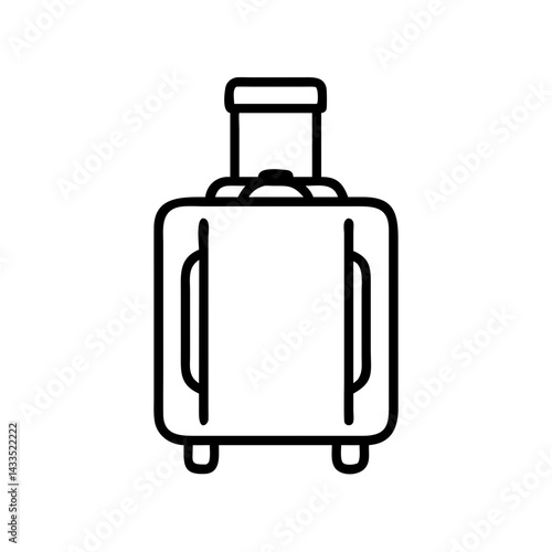 Travel Suitcase with Handle Icon Design