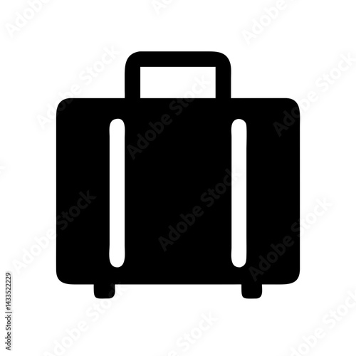 Travel Suitcase with Handle Icon Design