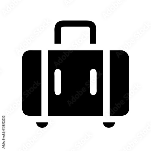Travel Suitcase with Handle Icon Design