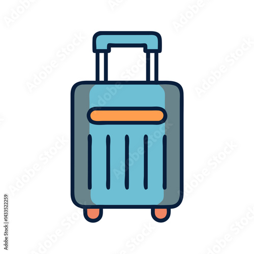 Travel Suitcase with Handle Icon Design