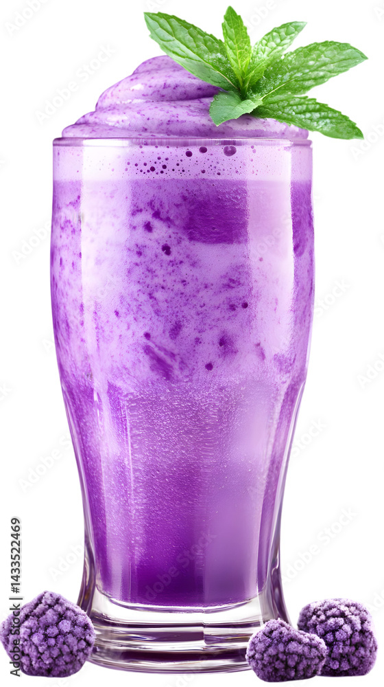 Delicious Purple Smoothie with Mint Illustration Isolated on Transparent Delicious Purple Smoothie with Mint Illustration Isolated on Transparent