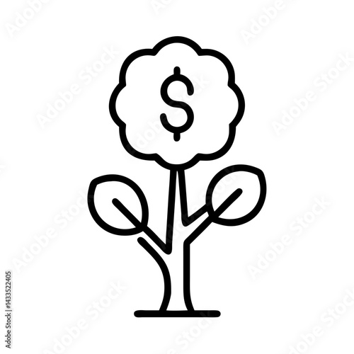 Tree with Dollar Icon Design