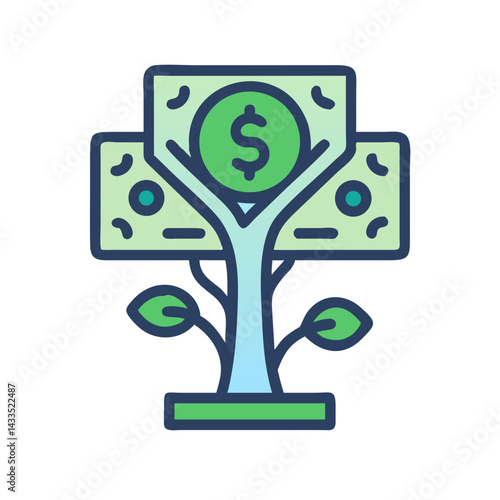 Tree with Dollar Icon Design