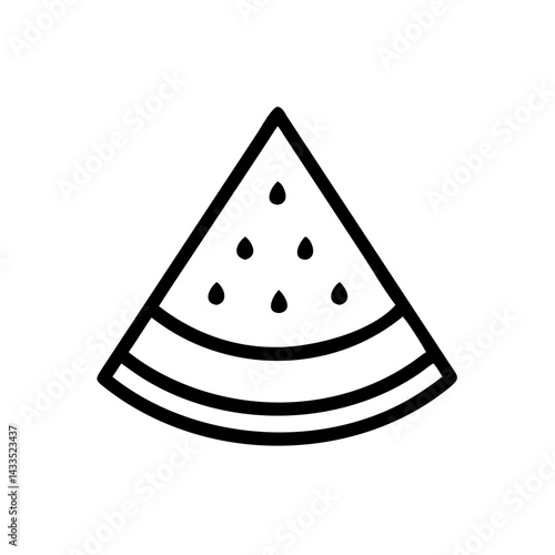 Watermelon Slice Summer Fruit Icon Design