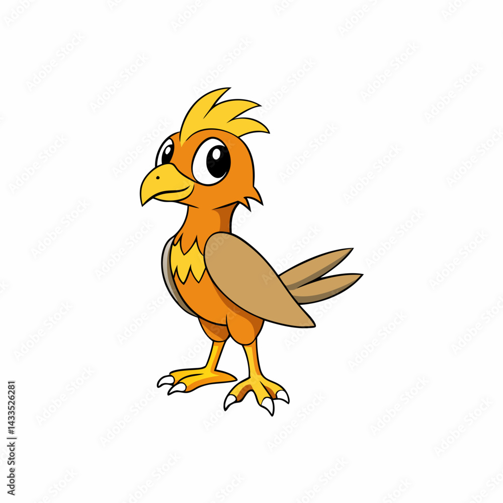 Fototapeta premium yellow bird isolated on white