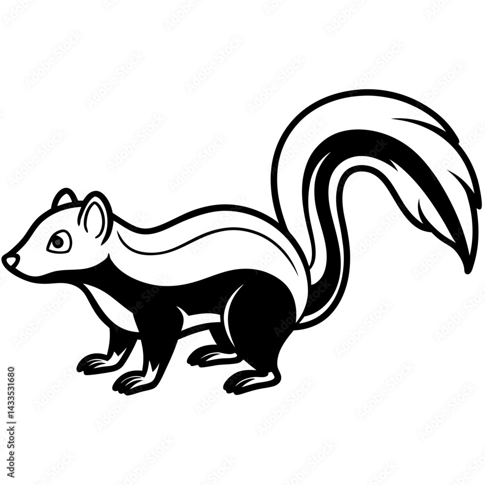 Skunk Outline Illustration Skunk Outline Illustration