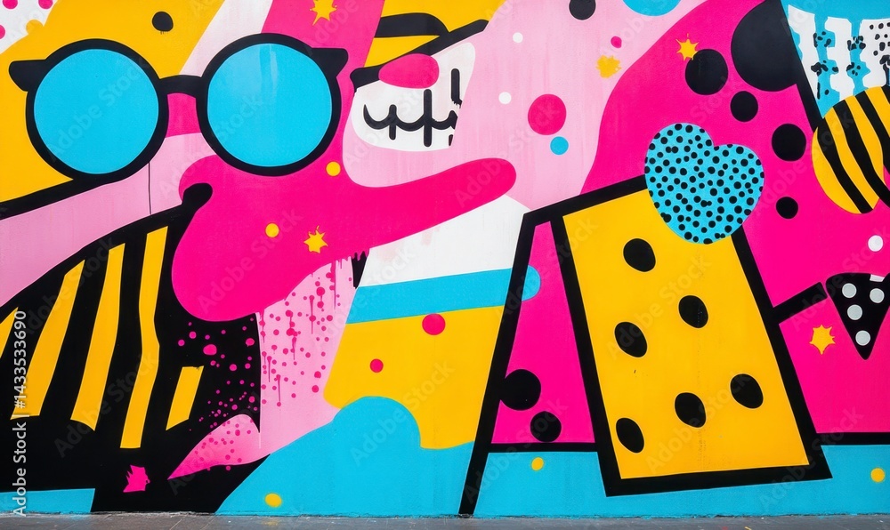Obraz premium Vibrant Abstract Wall Art with Bold Colors and Geometric Patterns