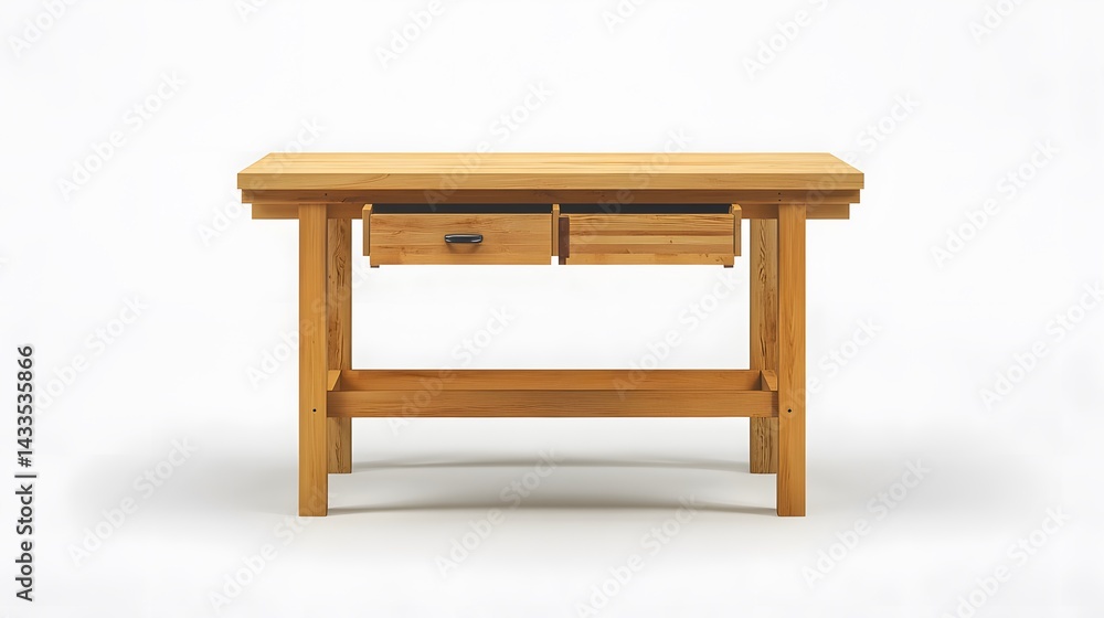 Wooden Table with Drawers with Studio Shot. Wooden Table with Drawers with Studio Shot.