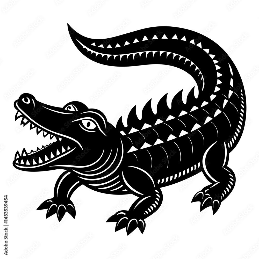 Obraz premium crocodile vector silhouette