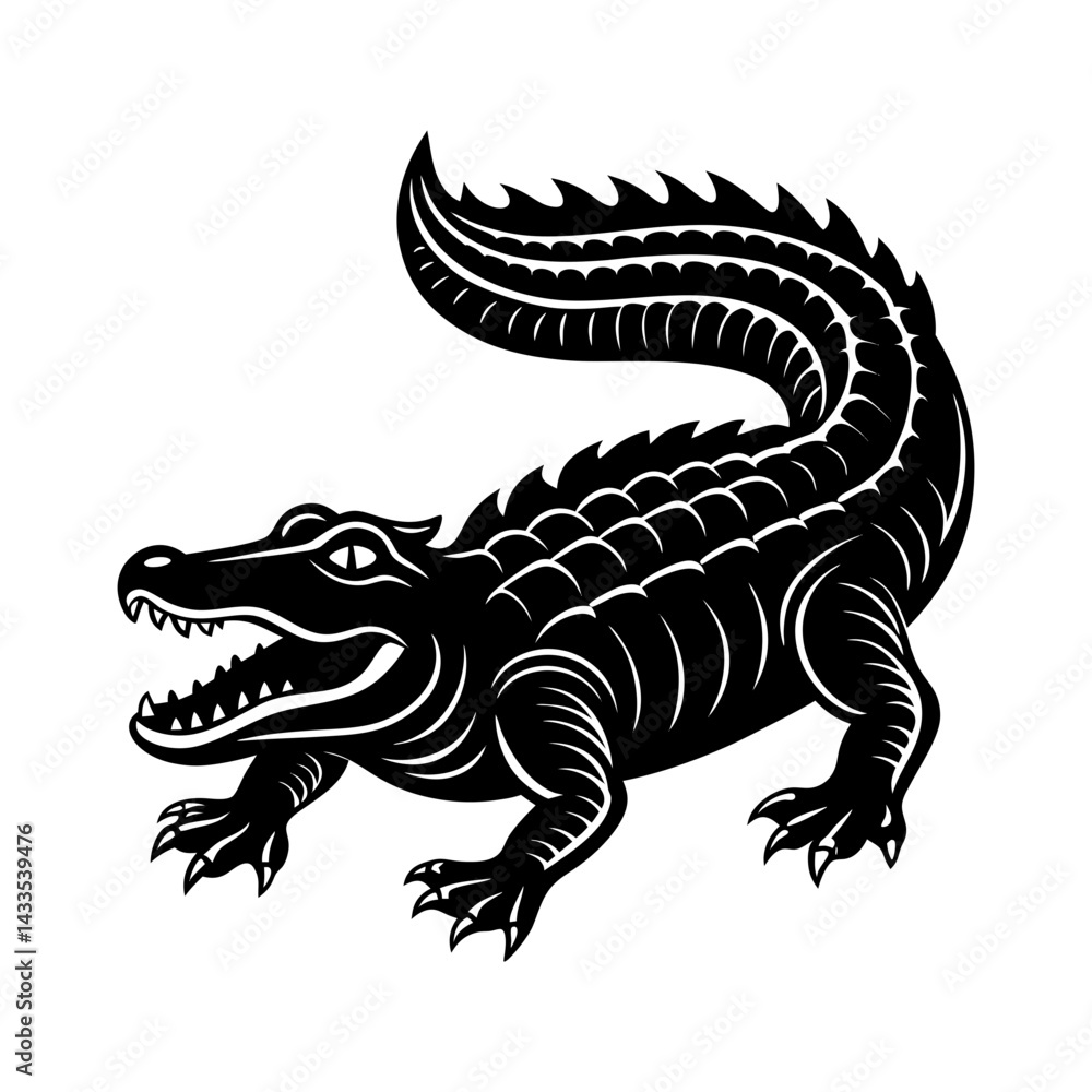 Fototapeta premium crocodile vector silhouette