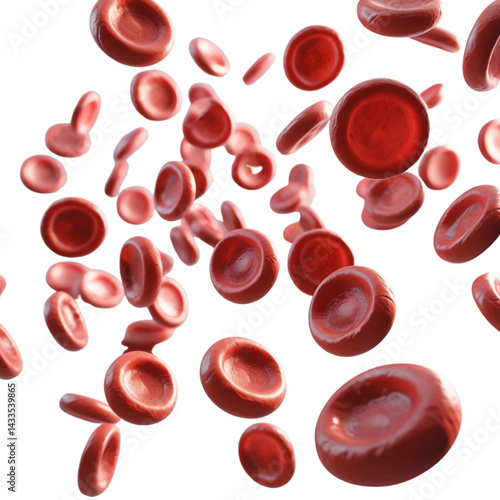 blood cells isolated on white