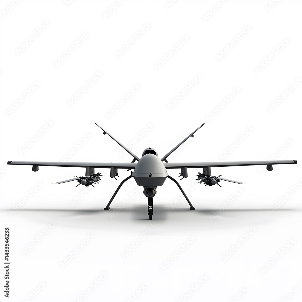 Armed Drone with White Background. (6)