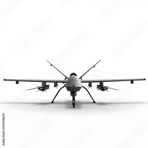 Obraz na płótnie Armed Drone with White Background. (6) w salonie