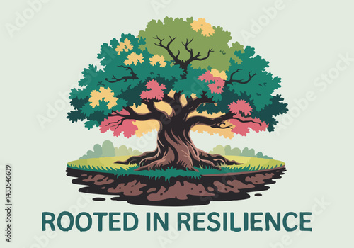 Minimalist PTSD Awareness Day Illustrations: Solid Color Vector Art Featuring Symbols of Hope, Recovery, Healing, and Support to Promote PTSD Awareness and Mental Health.