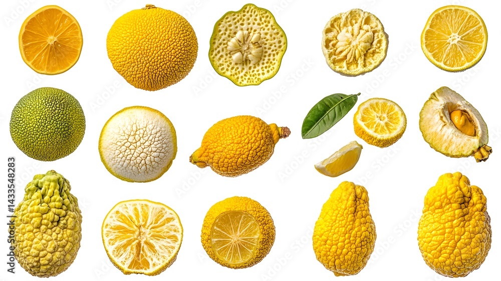 Citrus fruits variety with studio shot.