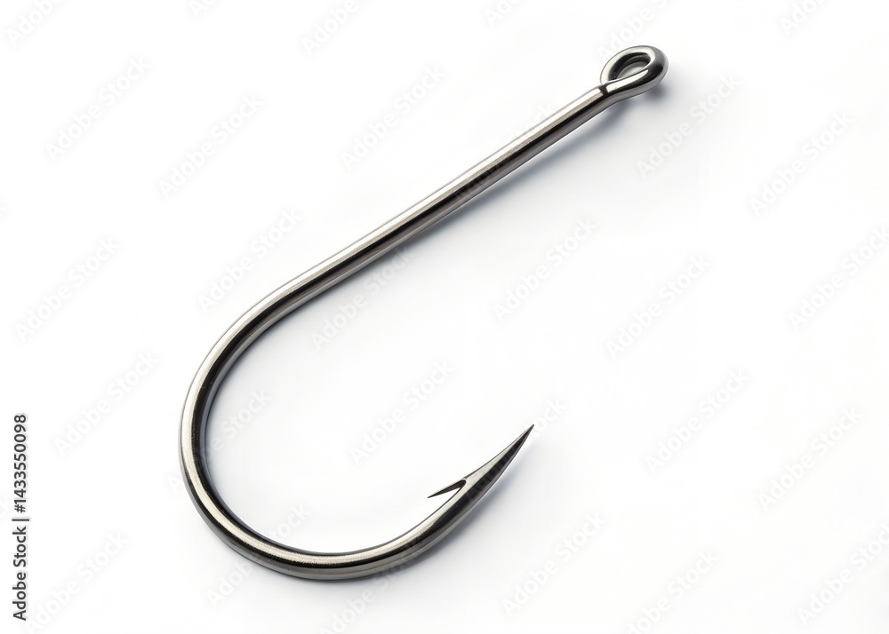 sharp fishing hook on white background sharp fishing hook on white background