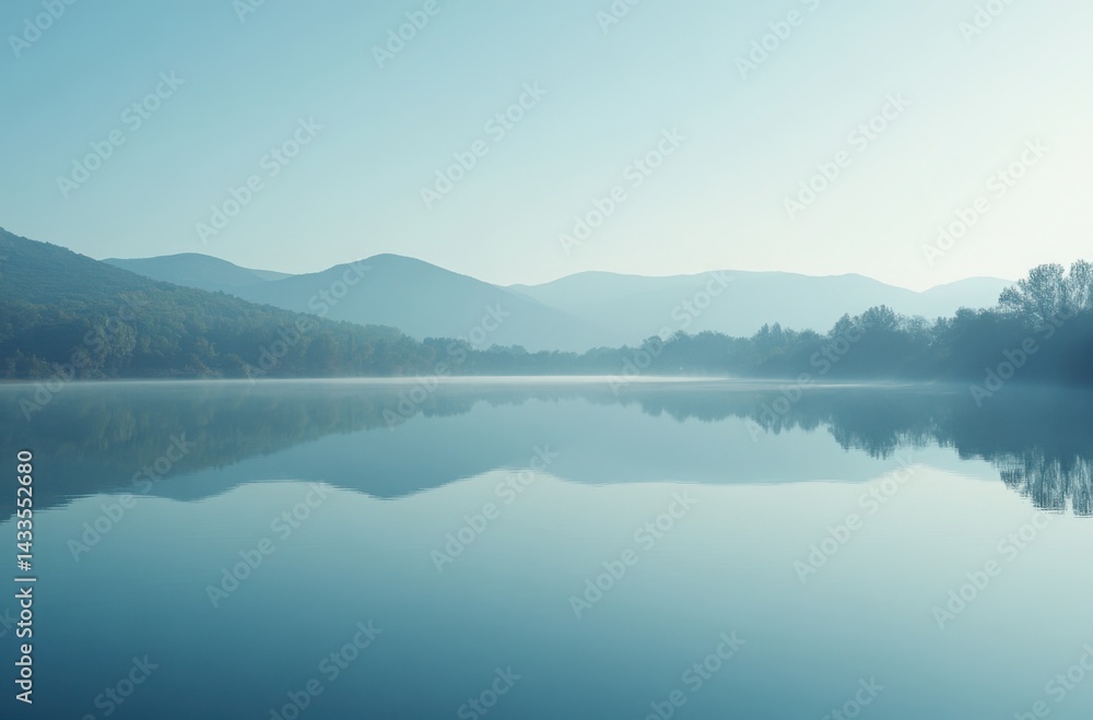 Fototapeta premium Morning mountain landscape reflecting in a still lake