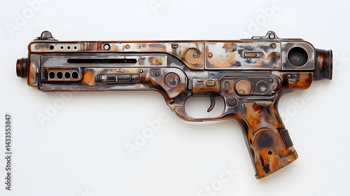 Obraz na płótnie Scifi Pistol with White Background. w salonie