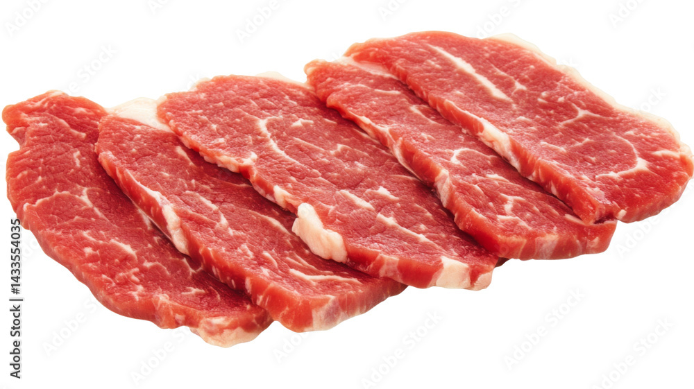 Fresh red meat slices isolated on transparent background Fresh red meat slices isolated on transparent background