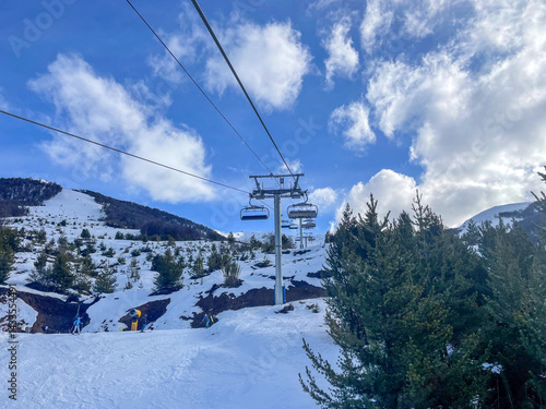 Obraz na płótnie Ski slope at Cerro Catedral, Bariloche, Argentina. w salonie