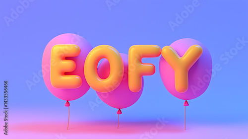End of Financial Year Concept: Balloon Letters
