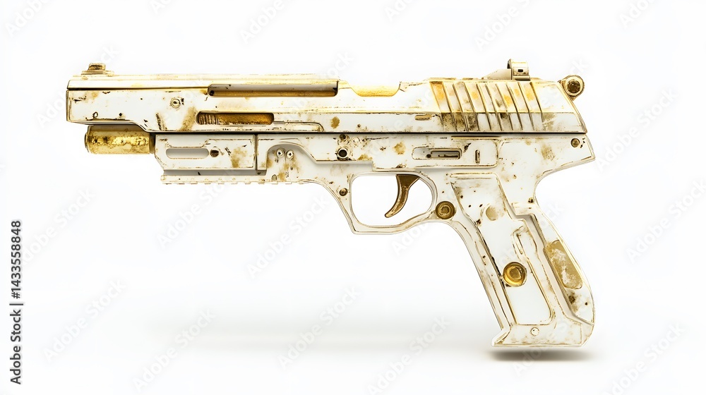 Dirty White Gold Handgun.
