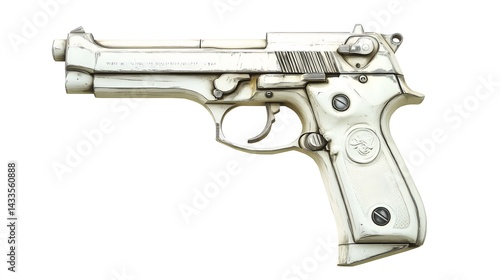 Obraz na płótnie White handgun with isolated background. w salonie