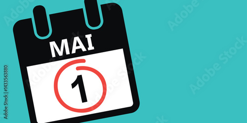 simple calendar icon 1 may labor day vector illustration