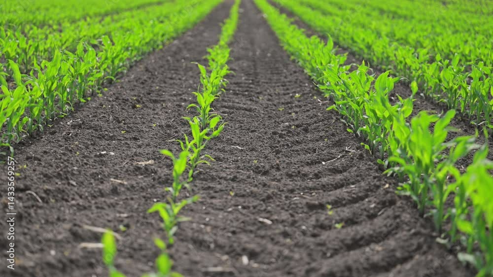 Wind sways fresh corn leaves, vibrant and alive. Wind sways fresh corn leaves, vibrant and alive.