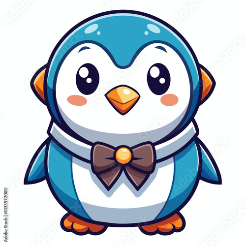 Cute penguin wearing a bowtie